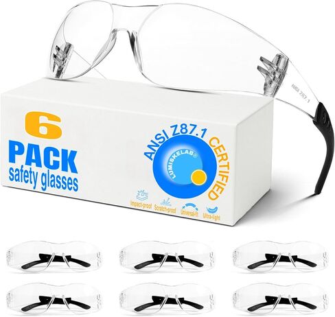 Safety Glasses Ansi Z87.1 Clear Safety Glasses Bulk Impact Scratch Resistant Lens Protective Eyewear for Men Women in Kuwait