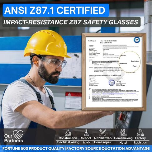 Safety Glasses Ansi Z87.1 Clear Safety Glasses Bulk Impact Scratch Resistant Lens Protective Eyewear for Men Women in Kuwait