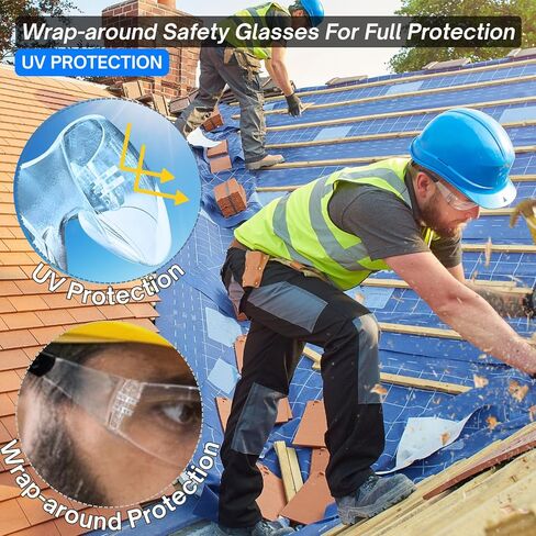 Safety Glasses Ansi Z87.1 Clear Safety Glasses Bulk Impact Scratch Resistant Lens Protective Eyewear for Men Women in Kuwait