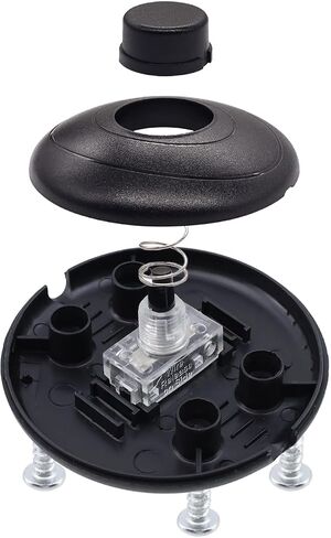مفتاح قدم لمصباح الأرضية، مفتاح دواسة قدم مستديرة سوداء، زر ضغط زنبركي للتشغيل والإيقاف للتحكم في مصباح الأرضية، حزمة من 6 قطع in Kuwait