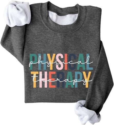 العلاج الطبيعي البلوز المرأة مضحك الرسم العلاج الطبيعي الهدايا Crewneck البلوز الصوف سترة قمم in Kuwait