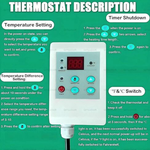 Professional IBC Tote/Tank Heater Blanket, Full Cover IBC Tote/Tank Heater Blanket, 0~150°C/32-302℉ Temperature Controller, Waterproof Insulation Materials, Fireproof Silicone(Black,275Gallon/1000L) in Kuwait