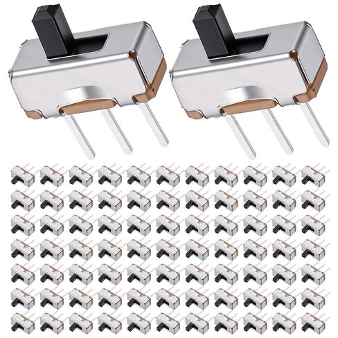 150 قطعة SPDT Micro Mini Slide Switch، 1P2T 2 موضع 3 دبوس تبديل مفاتيح لوحة عمودية جبل SS12D00G مقبض 3 مم لوحدة التحكم الدقيقة PCB لوحة التجارب الإلكترونية DC 50V 0.5A in Kuwait