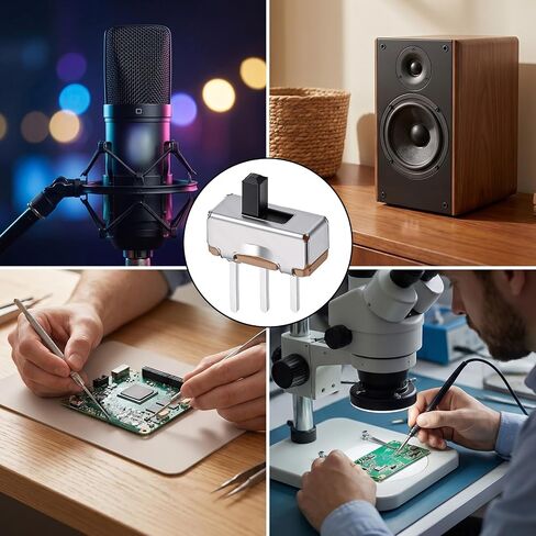 150 قطعة SPDT Micro Mini Slide Switch، 1P2T 2 موضع 3 دبوس تبديل مفاتيح لوحة عمودية جبل SS12D00G مقبض 3 مم لوحدة التحكم الدقيقة PCB لوحة التجارب الإلكترونية DC 50V 0.5A in Kuwait