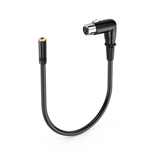 كابل محول الزاوية اليمنى XLR إلى 1/8، كابل صوت ستيريو أنثى 90 درجة XLR إلى 3.5 مم TRS أنثى لميكروفون خلاط مكبر الصوت (0.3 متر/1 قدم) in Kuwait