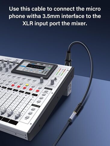 كابل محول الزاوية اليمنى XLR إلى 1/8، كابل صوت ستيريو أنثى 90 درجة XLR إلى 3.5 مم TRS أنثى لميكروفون خلاط مكبر الصوت (0.3 متر/1 قدم) in Kuwait