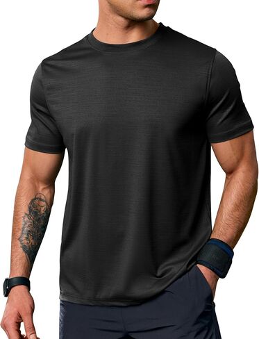 VOGSTART Mens Athletic Tshirt Dry Fit Cooling Lightweight Moisture Wicking Textured Workout T-Shirt (S-XXL) in Kuwait