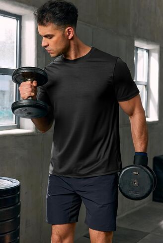 VOGSTART Mens Athletic Tshirt Dry Fit Cooling Lightweight Moisture Wicking Textured Workout T-Shirt (S-XXL) in Kuwait