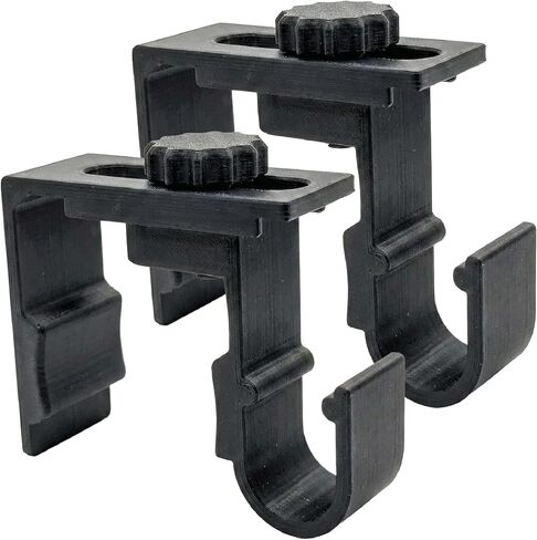 2 Pack - CPAP Hose Holder Adjustable Clamp Mount – No Drill Bed Rail Clip, Secure U-Shape Tube Hook for Tangle-Free CPAP Tubing Support - Made in USA - Black (Hose Cover Campatible) in Kuwait