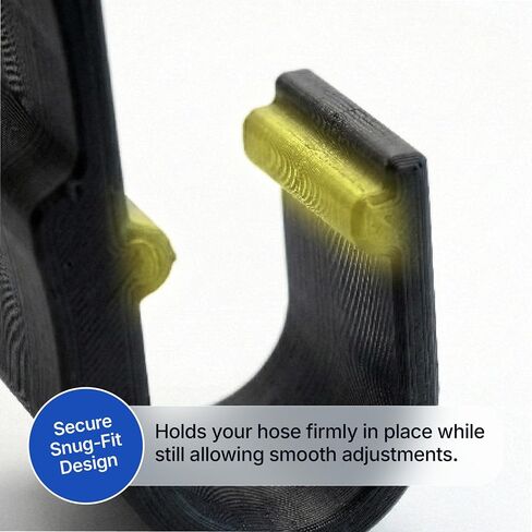 2 Pack - CPAP Hose Holder Adjustable Clamp Mount – No Drill Bed Rail Clip, Secure U-Shape Tube Hook for Tangle-Free CPAP Tubing Support - Made in USA - Black (Hose Cover Campatible) in Kuwait