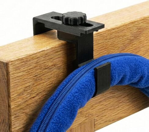 2 Pack - CPAP Hose Holder Adjustable Clamp Mount – No Drill Bed Rail Clip, Secure U-Shape Tube Hook for Tangle-Free CPAP Tubing Support - Made in USA - Black (Hose Cover Campatible) in Kuwait