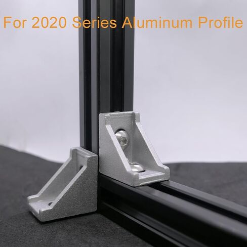 20 Sets 2020 Series Aluminum Extrusion Profile Connector,20pcs Extruded 2020 Corner Bracket,with 40pcs Drop in T Nuts and Screws, for T Slot Aluminum Extrusion Profile Accessories in Kuwait