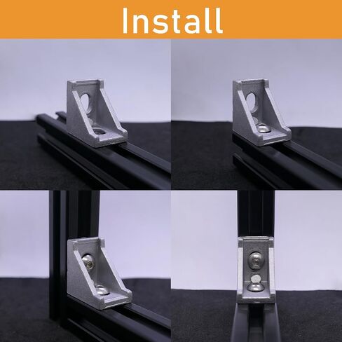 20 Sets 2020 Series Aluminum Extrusion Profile Connector,20pcs Extruded 2020 Corner Bracket,with 40pcs Drop in T Nuts and Screws, for T Slot Aluminum Extrusion Profile Accessories in Kuwait