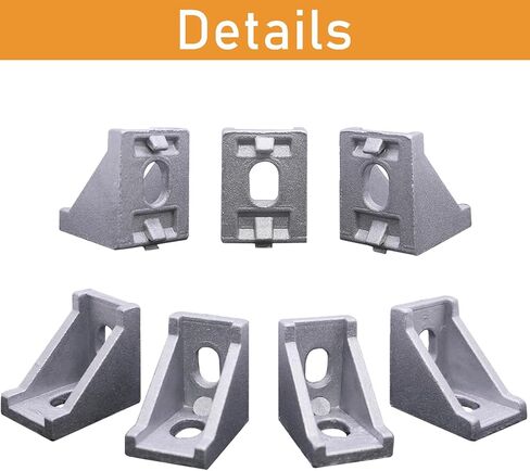 20 Sets 2020 Series Aluminum Extrusion Profile Connector,20pcs Extruded 2020 Corner Bracket,with 40pcs Drop in T Nuts and Screws, for T Slot Aluminum Extrusion Profile Accessories in Kuwait