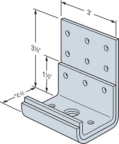 Simpson Strong-Tie RCKW3-R10 Kneewall Connector Clip - 3-in. Length, 171 mil Thickness, Zinc Galvanized 7-Gauge Steel Construction, Large Diameter Anchor Holes (10-Qty) in Kuwait