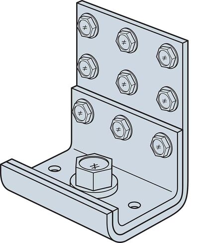 Simpson Strong-Tie RCKW3-R10 Kneewall Connector Clip - 3-in. Length, 171 mil Thickness, Zinc Galvanized 7-Gauge Steel Construction, Large Diameter Anchor Holes (10-Qty) in Kuwait