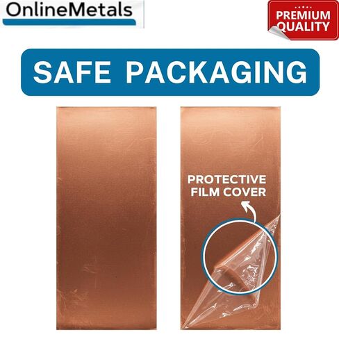 صفيحة نحاسية من OnlineMetals C110 - 6 بوصة × 12 بوصة، قياس 18، قطعتان | لوحة نحاسية نقية للحرف اليدوية، وصناعة المجوهرات، والتشكيل الكهربائي، والحفر، والبوجا، وبناء النماذج، والأعمال اليدوية، والفنون، وديكور الحائط، والكمبيوتر، والمشروعات المنزلية in Kuwait