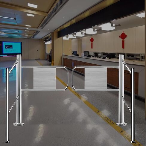 Automatic Stainless Steel Swing Door - Commercial One-Way Security Gate for Store & Supermarket - 130cm (52 inch) Spring-Loaded Safety Entrance/Exit Device in Kuwait