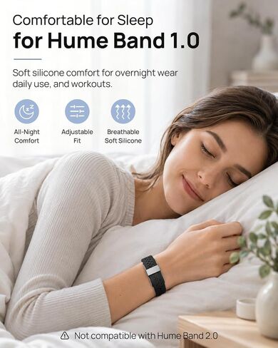 سوار سيليكون BlackPro متوافق مع Hume Band 1.0، حزام بديل قابل للتنفس لحزام Hume Band مع قفل قابل للتعديل، سوار معصم رياضي ناعم مقاوم للماء للنساء والرجال in Kuwait