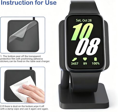 Charger Dock for Galaxy Fit 3, Magnetic Charging Stand Base with 3.3 Feet Charger Cable, Portable Charge Station Only Compatible with Galaxy Fit 3 Smartwatch in Kuwait