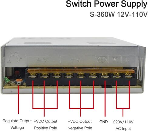 360 واط تبديل التيار الكهربائي S-360W DC12V-110V إخراج واحد لآلة الليزر (36 فولت 22A) in Kuwait