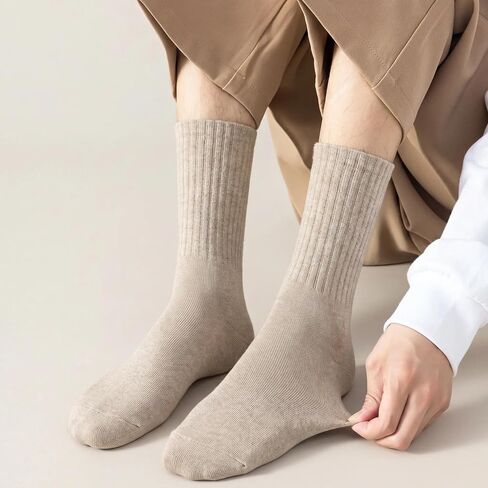 Men's Crew Socks for Big Feet, 2 Pairs Athletic Cotton Socks, US Men's 10-15 in Saudi Arabia
