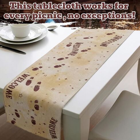2 Pcs Footprint Map Magical Wizard Table Runner 13 x 72 Inch Wizard Party Decorations Linen Vintage Birthday Party Table Runner Decor for Home Dining Room Kitchen in Kuwait