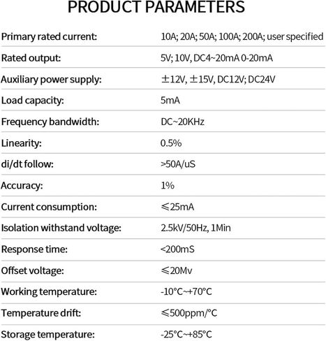 1 قطعة DC24V JXK-7 الارسال الحالي 4-20mA 0-10V 0-5V RS485 محول التيار 0-100A 0-200A 0-500A 0-600A AC DC الاستشعار الحالي (خارج DC0-100A ، Out0-10v) in Kuwait
