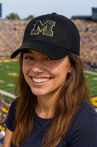 قبعة MVP سوداء مرخصة رسميًا من جامعة ميشيغان بشعار الفريق الكلاسيكي، قبعة منظمة قابلة للتعديل متعددة الألوان in Kuwait