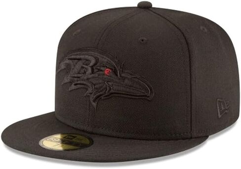 New Era NFL 59FIFTY Baltimore Ravens Black on Black Authentic Collection Fitted On Field Football Cap Hat in Kuwait