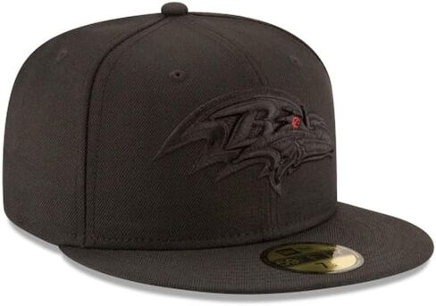 New Era NFL 59FIFTY Baltimore Ravens Black on Black Authentic Collection Fitted On Field Football Cap Hat in Kuwait