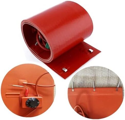20-200L Silicone Drum Heater Band - Adjustable Thermostat Heating Pad for Viscous Liquids, Waterproof & High-Temp Resistant, Ideal for Honey Oil & Metal Pails in Kuwait