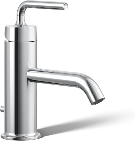 KOHLER K-14402-4A-CP Purist® صنبور حوض الحمام بمقبض واحد، مقبض رافعة مستقيمة، صنابير الحمام، 1.2 GPM، كروم مصقول in Kuwait