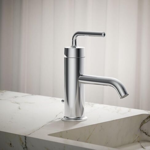 KOHLER K-14402-4A-CP Purist® صنبور حوض الحمام بمقبض واحد، مقبض رافعة مستقيمة، صنابير الحمام، 1.2 GPM، كروم مصقول in Kuwait