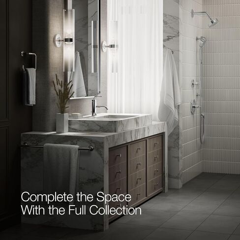 KOHLER K-14402-4A-CP Purist® صنبور حوض الحمام بمقبض واحد، مقبض رافعة مستقيمة، صنابير الحمام، 1.2 GPM، كروم مصقول in Kuwait