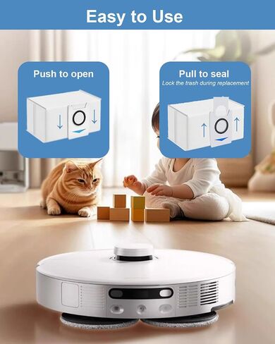 24 كيس مكنسة كهربائية لـ ECOVACS DEEBOT X1 OMNI، Turbo T10، T10 Omni، T20 Omni، T20، T20 Max، T20 Pro Robot Vacuum، أكياس بديلة عالية الترشيح، سعة كبيرة 3 لتر in Kuwait