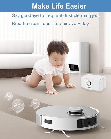 24 كيس مكنسة كهربائية لـ ECOVACS DEEBOT X1 OMNI، Turbo T10، T10 Omni، T20 Omni، T20، T20 Max، T20 Pro Robot Vacuum، أكياس بديلة عالية الترشيح، سعة كبيرة 3 لتر in Kuwait