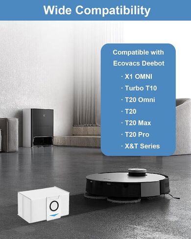 24 كيس مكنسة كهربائية لـ ECOVACS DEEBOT X1 OMNI، Turbo T10، T10 Omni، T20 Omni، T20، T20 Max، T20 Pro Robot Vacuum، أكياس بديلة عالية الترشيح، سعة كبيرة 3 لتر in Kuwait