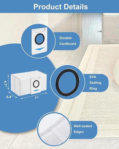 24 كيس مكنسة كهربائية لـ ECOVACS DEEBOT X1 OMNI، Turbo T10، T10 Omni، T20 Omni، T20، T20 Max، T20 Pro Robot Vacuum، أكياس بديلة عالية الترشيح، سعة كبيرة 3 لتر in Kuwait