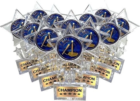 جوائز Express Medals من الأكريليك الشفاف مقاس 6.5 بوصة لبطولة Star T Ball (عبوة من 12 قطعة) in Kuwait