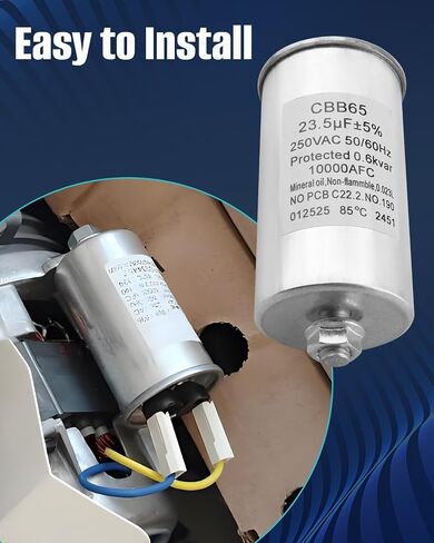 W10334457 Dishwasher Motor Pump Capacitor, C65R, 23.5uF, 250VAC, Fit for Whirlpool/Maytag/KitchenAid/Amana/Magic Chef Dishwasher,Replace W10216724 W10222768 in Kuwait