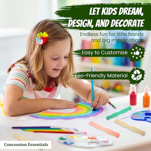 مقابض مروحة خشبية من Concession Essentials، 8 بوصات، عدد 100، أعواد حرفية ضخمة لبرامج الزفاف in Kuwait