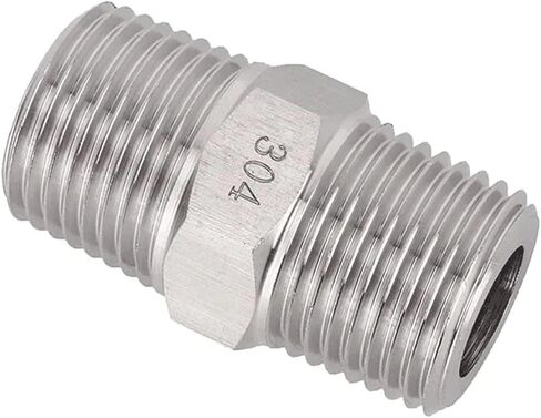1/8" 1/4" 3/8" 1/2" 3/4" 1" NPT Male Thread 304 Stainless Steel Hex Nipple High Pressure Pipe Fitting Connector Coupler(NPT Thread,1I8 to 1I2) in Kuwait
