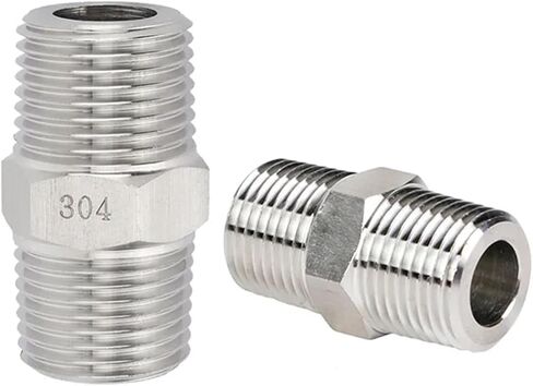 1/8" 1/4" 3/8" 1/2" 3/4" 1" NPT Male Thread 304 Stainless Steel Hex Nipple High Pressure Pipe Fitting Connector Coupler(NPT Thread,1I8 to 1I2) in Kuwait