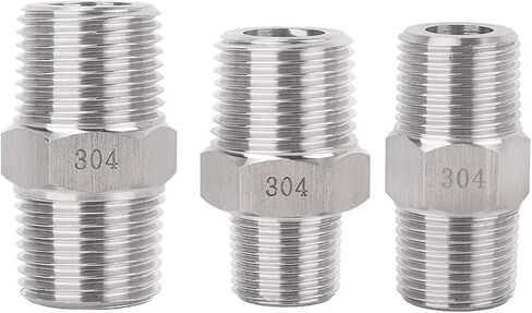 1/8" 1/4" 3/8" 1/2" 3/4" 1" NPT Male Thread 304 Stainless Steel Hex Nipple High Pressure Pipe Fitting Connector Coupler(NPT Thread,1I8 to 1I2) in Kuwait