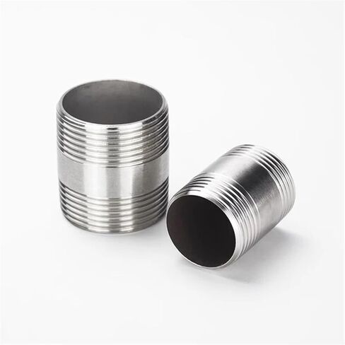 1/8" 1/4" 3/8" 1/2" 3/4" 1" Equal Male Thread 304 Stainless Steel Nipple Pipe Fitting Connector Coupler (3/8") in Kuwait