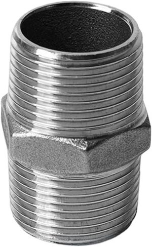 1/8" 1/4" 3/8" 1/2" 3/4" 1" BSPP Male Thread 304 Stainless Steel Hex Nipple Union Pipe Fitting Connector Coupler (201SS BSP2) in Kuwait