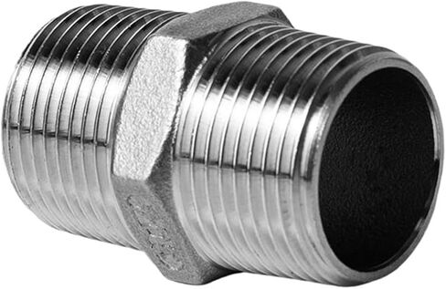 1/8" 1/4" 3/8" 1/2" 3/4" 1" BSPP Male Thread 304 Stainless Steel Hex Nipple Union Pipe Fitting Connector Coupler (201SS BSP2) in Kuwait