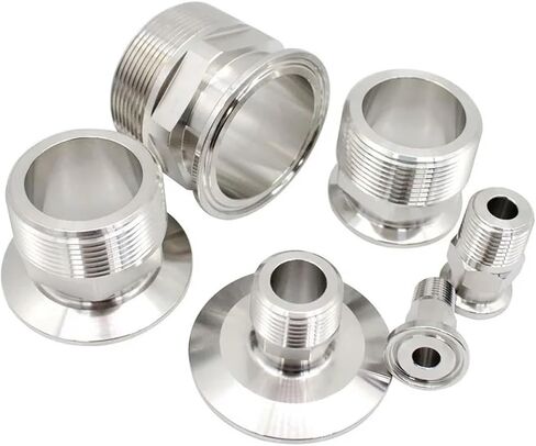 1/4" 3/8" 1/2" 3/4" 1" 1-1/2" 2" NPT Male Female 0.5" 1.5" 2" Tri Clamp Connector Pipe Fitting 304 Stainless Steel (Female NPT1l4 50.5) in Kuwait