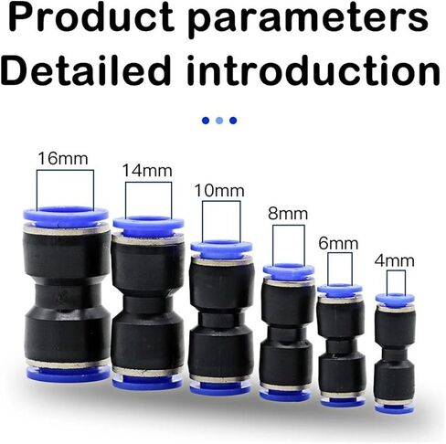 Pneumatic Fitting Pipe Connector Tube Air Quick Fittings Water Push In Hose Couping 4mm 6mm 8 10 12 14 16mm PU PY PK PM PZA(PM(5Pcs),8mm) in Kuwait